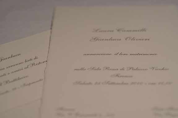 Gianluca and Laura traditional civil wedding invitation