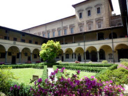 Exterior of Laurentian Library seen from courtyard of San Lorenzo