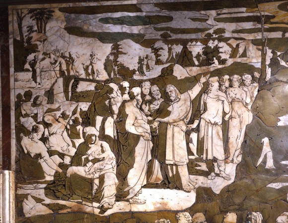 2 Domenico Beccafumi. Storie di Mosae sul Sinai, particolare Siena Duomo floor