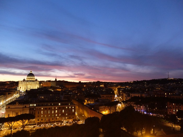 Rome seen from Castel Sant'Angelo at sunset