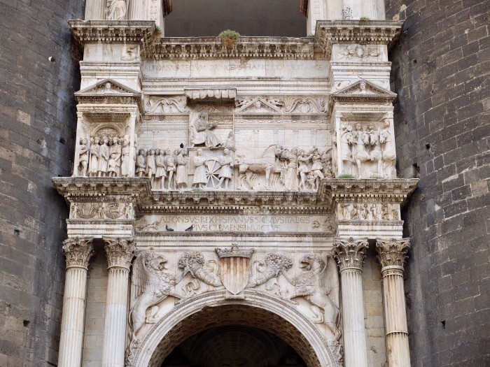 Triumphal gate of the Maschio Angiolino, entry of Castel Nuovo