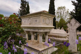 The tomb of Elizabeth Barrett Browning in Florence's English Cemetary